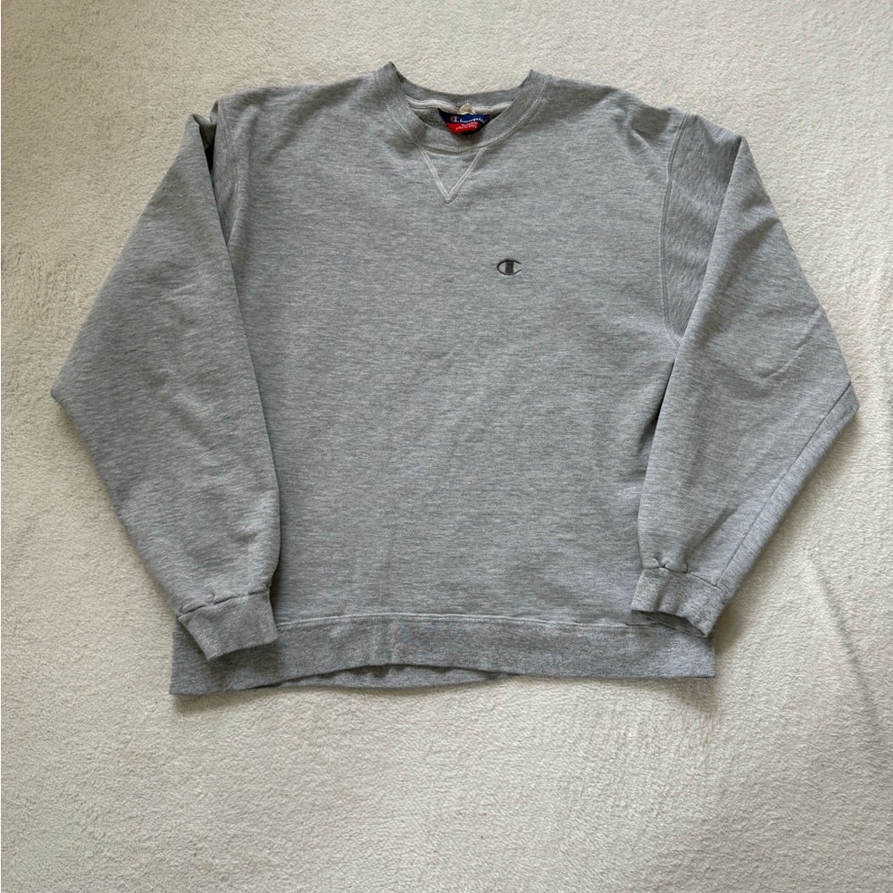 Vintage Y2K Champion Grey Blank Men’s XL Crewneck Sweatshirt Pullover
